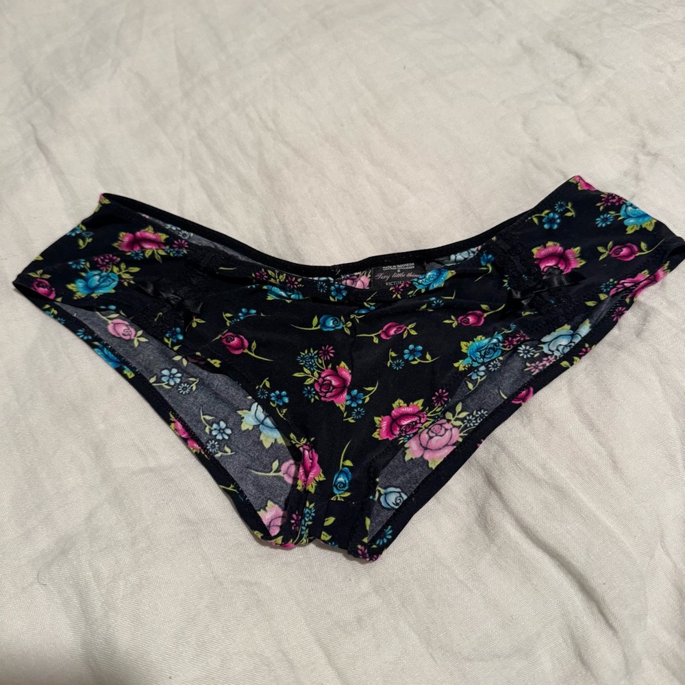Victoria's Secret Black Floral Bikini Panty